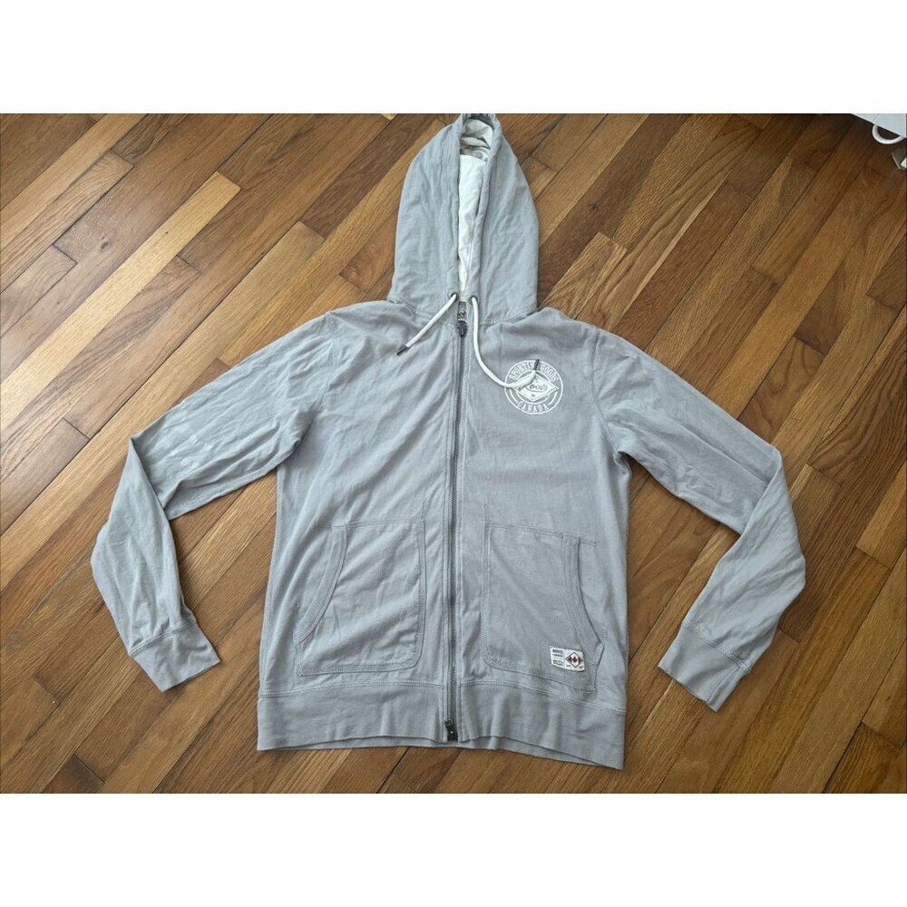 Roots Canada Sporting Goods Men's Full Zip Gray Hooded Sweatshirt Size L